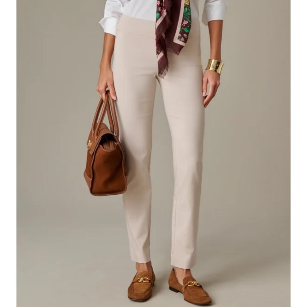 J.McLaughlin Maise Pull On Amelia Cloth Stretch Slim Leg Pants Women's 6 Tan EUC